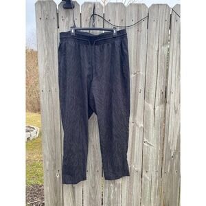 GapFit Womens XL Black Tonal Tiger Stripe Jogger Pants Elastic Waist Drawstring‎